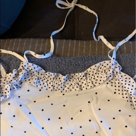 Darling Halter White Polka Dot Dress - Picture 6 of 8